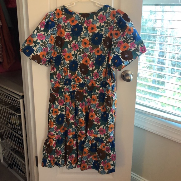 Anthropologie floral short puff sleeve, v neck, tiered dress, size XL - Picture 4 of 6
